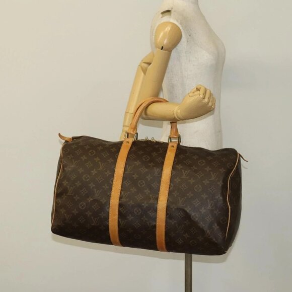 LOUIS VUITTON Monogram Keepall 50 Boston Bag M41426 LV Auth 137093 - Picture 3 of 16